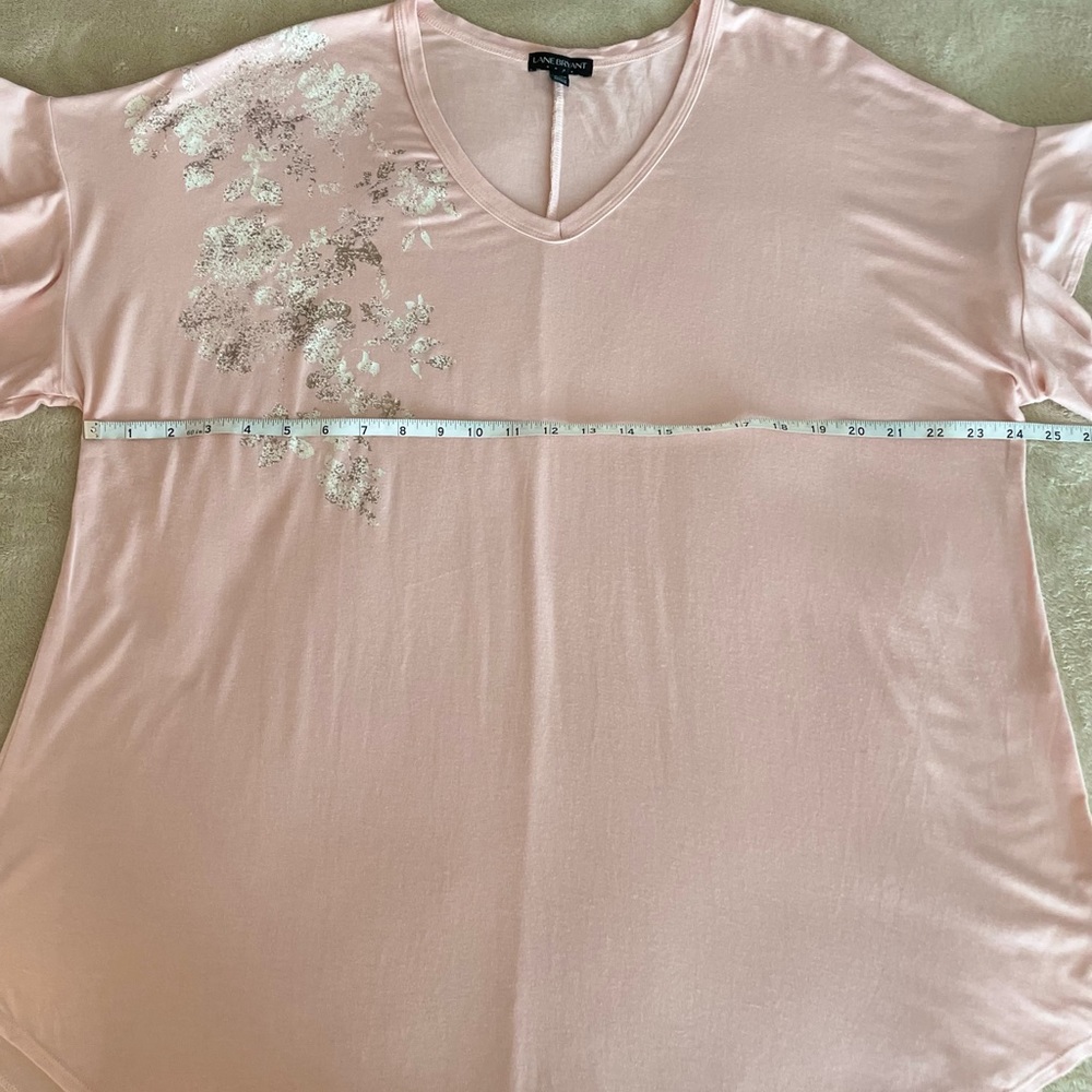 Lane Bryant Soft V-Neck Ruffle Sleeve Tee - Size 18/20 - Picture 9 of 13
